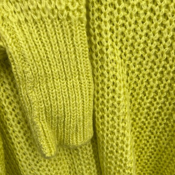 NEW CLOTH by RD neon yellow loose knit sweater pullover v-neck cozy oversized S - Picture 3 of 10